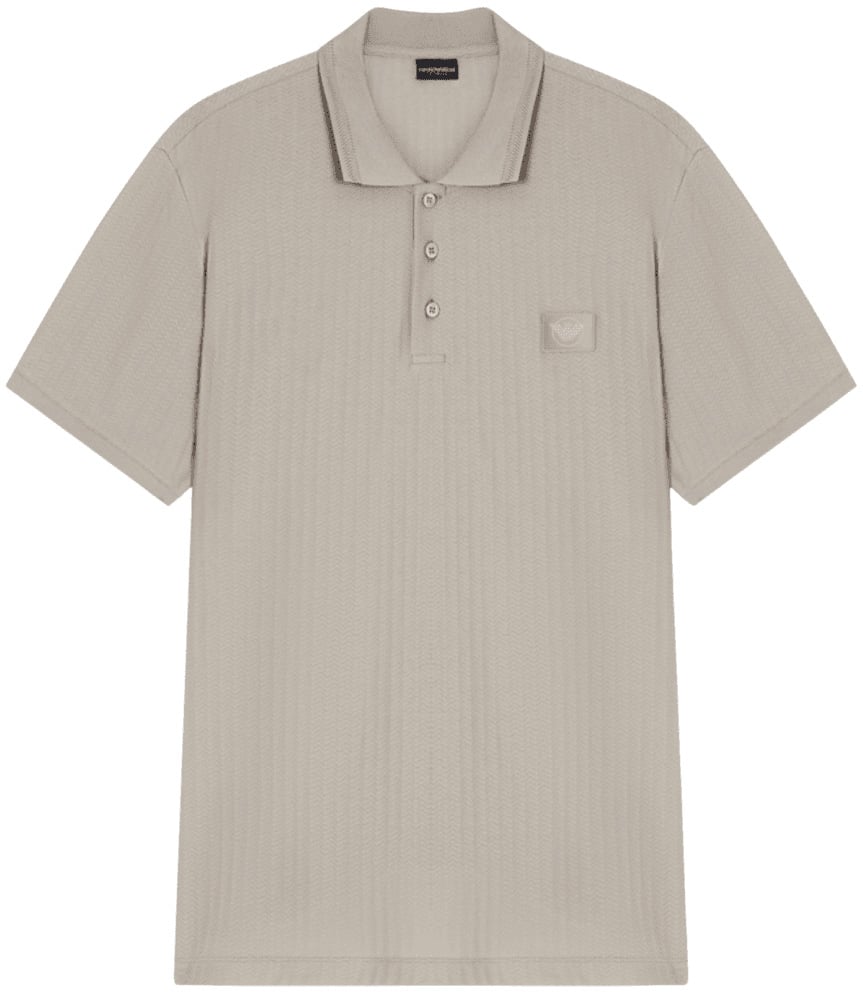 Emporio Armani Satin Label Patch Beach Polo Taupe Taupe