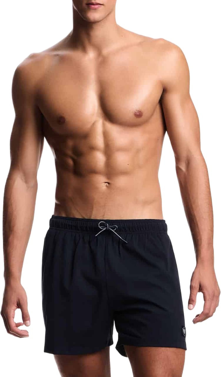 Emporio Armani Satin Label Patch Swimshort Chevron Blue Blauw