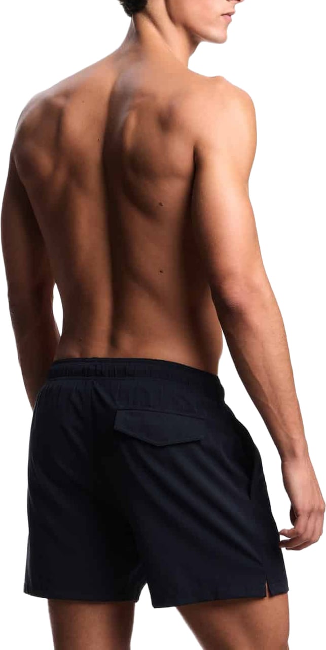 Emporio Armani Satin Label Patch Swimshort Chevron Blue Blauw