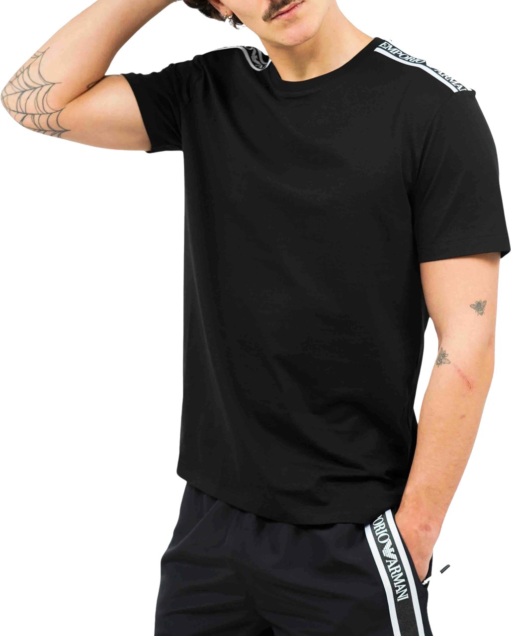 Emporio Armani Man Jersey T-Shirt Beachwear Zwart