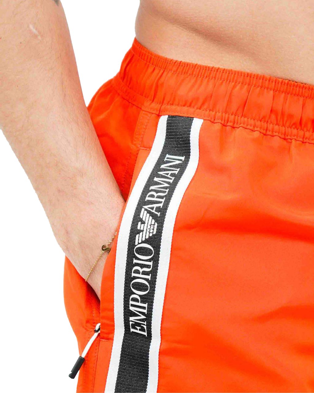 Emporio Armani Man Woven Boxer Beachwear Rood