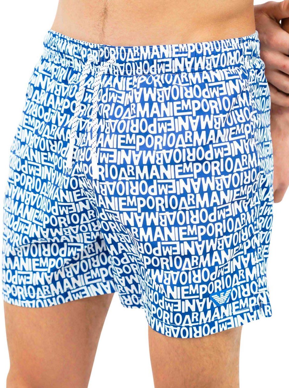 Emporio Armani Man Woven Boxer Beachwear Wit