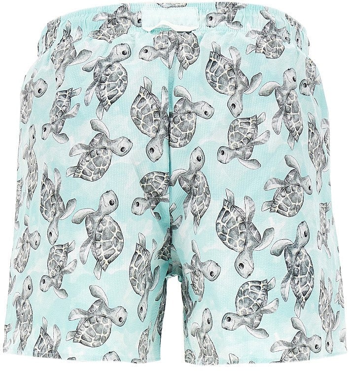 Emporio Armani Turtle Print Swim Aqua Blauw