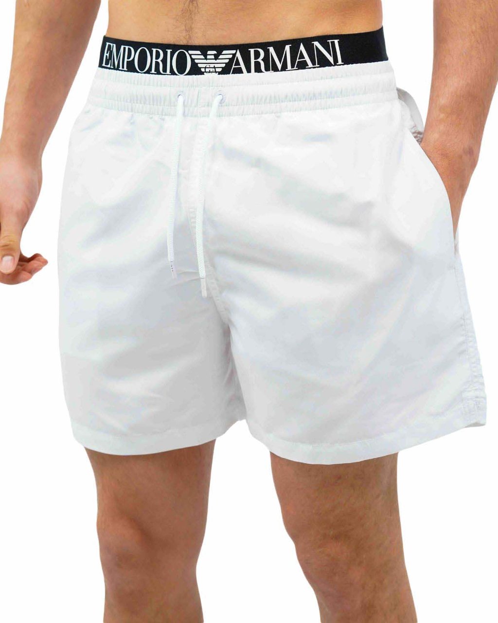 Emporio Armani Man Woven Boxer Beachwear Wit