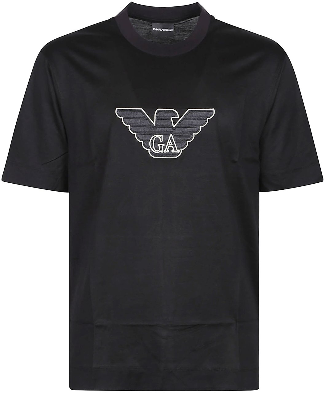 Emporio Armani Embroidered Logo T-shirt Black Zwart