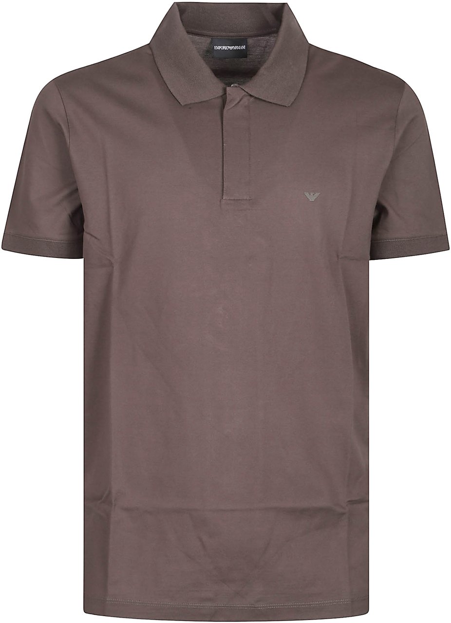 Emporio Armani Travel Essential Short Sleeve Polo Shirt Brown Bruin