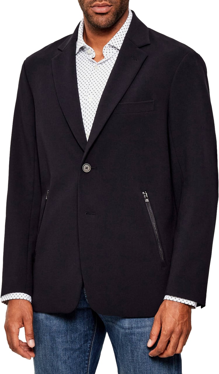 Emporio Armani Jackets Blue Navy Blauw