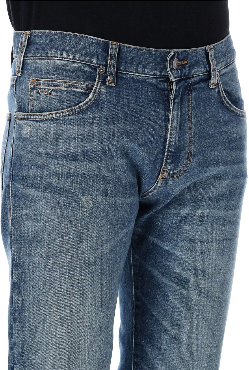 Emporio Armani 5 Pockets Pant Blue Blauw