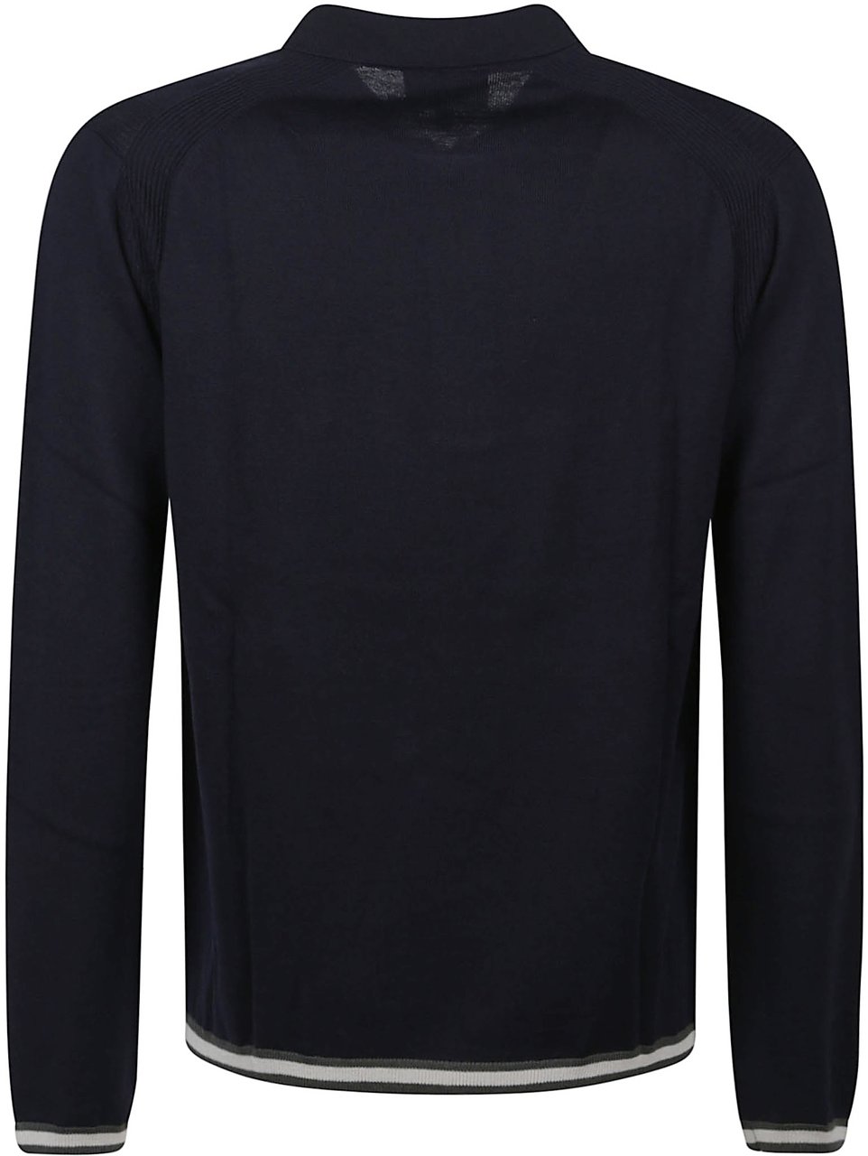 Emporio Armani Half Zip Polo Neck Sweater Blue Blauw
