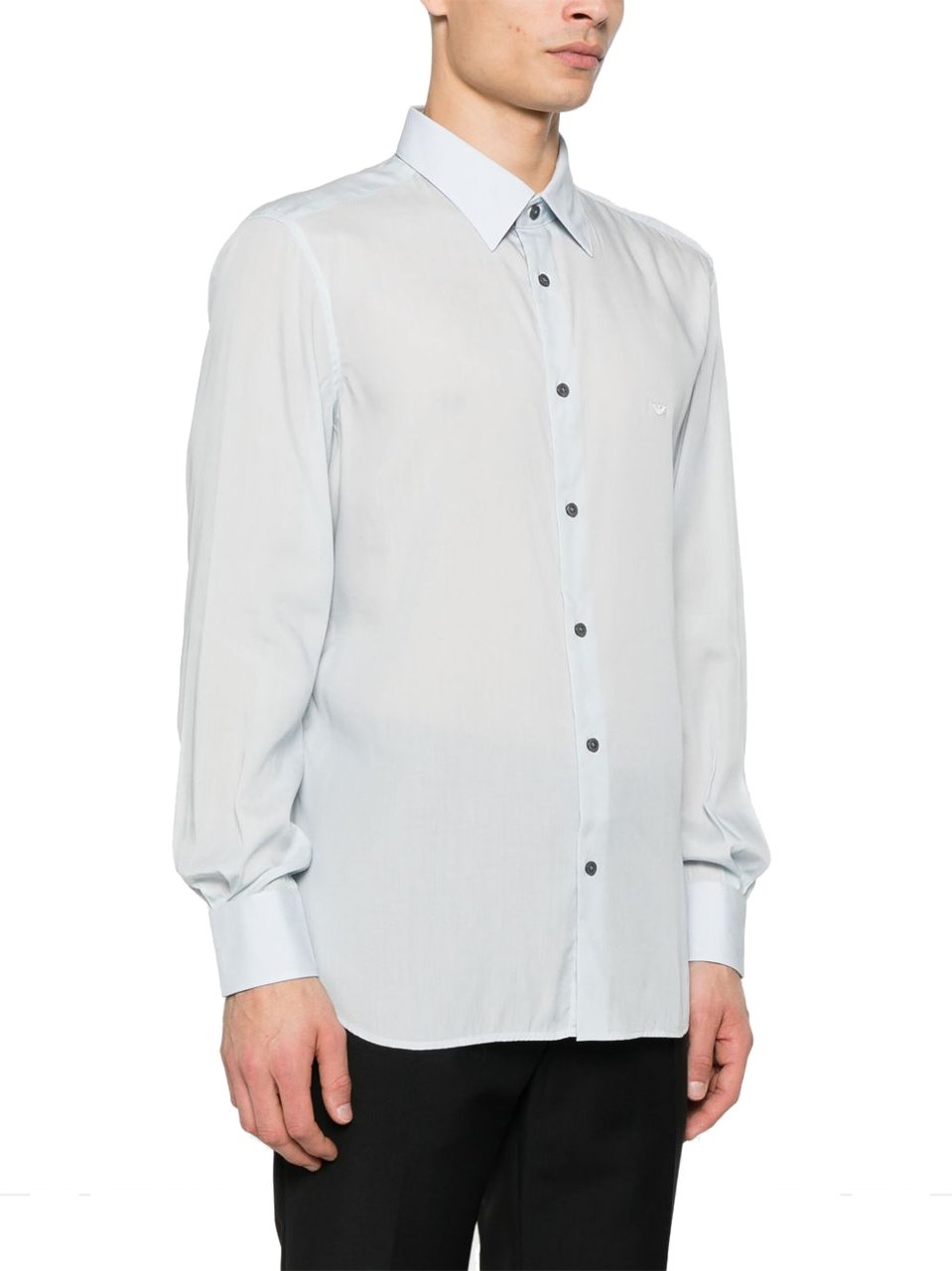 Emporio Armani Shirts Clear Blue Blauw