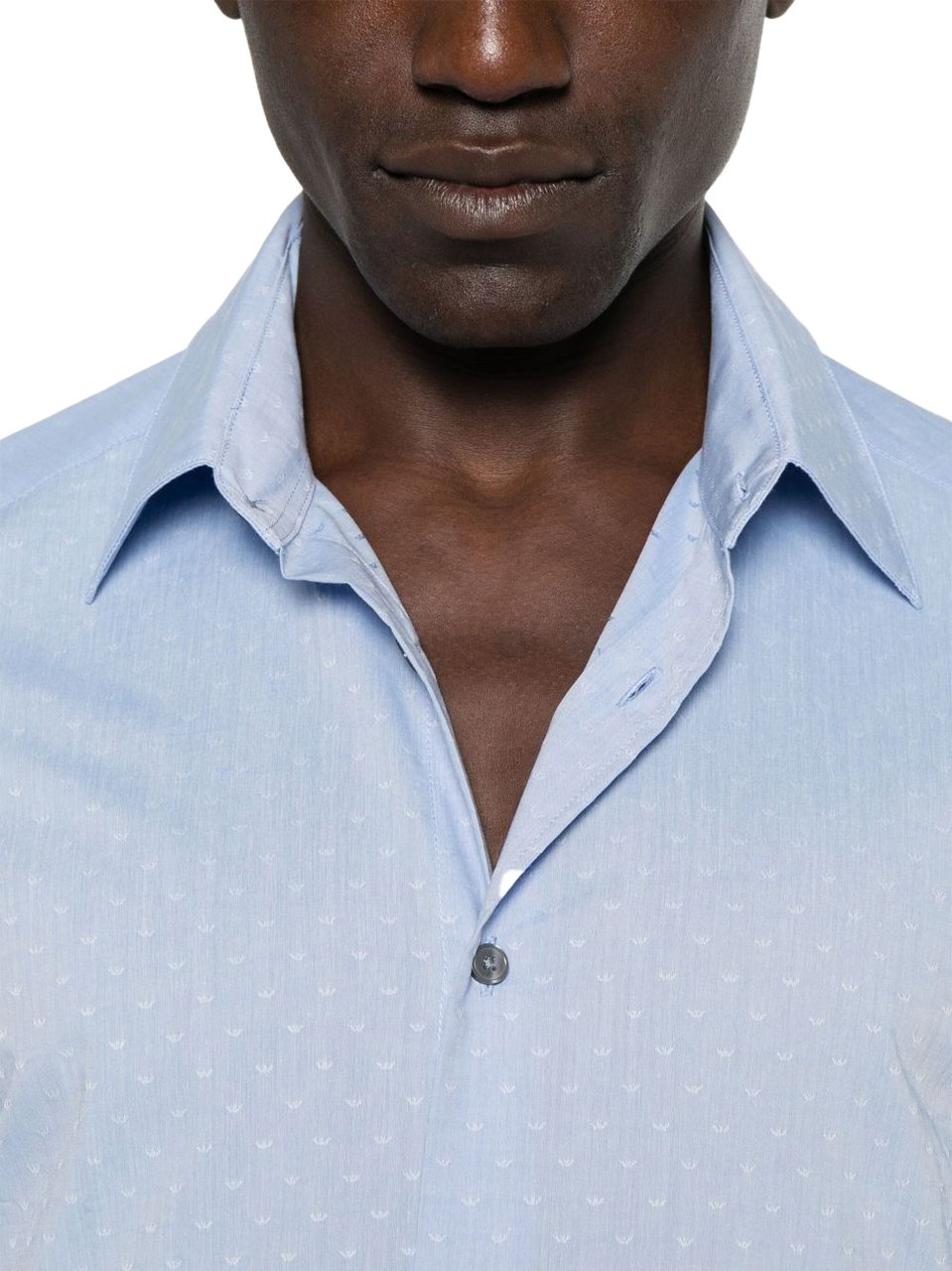 Emporio Armani Shirts Clear Blue Blauw