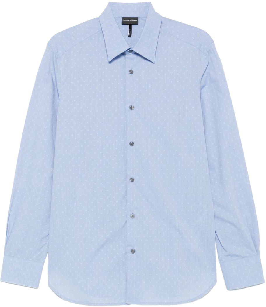 Emporio Armani Shirts Clear Blue Blauw