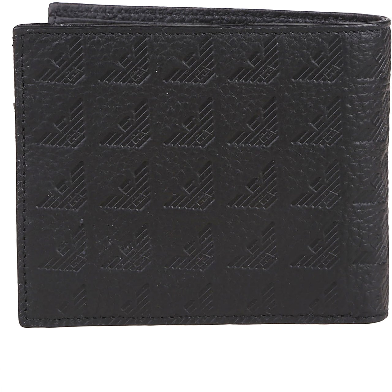 Emporio Armani Embossed Eagle All Over Wallet Black Zwart