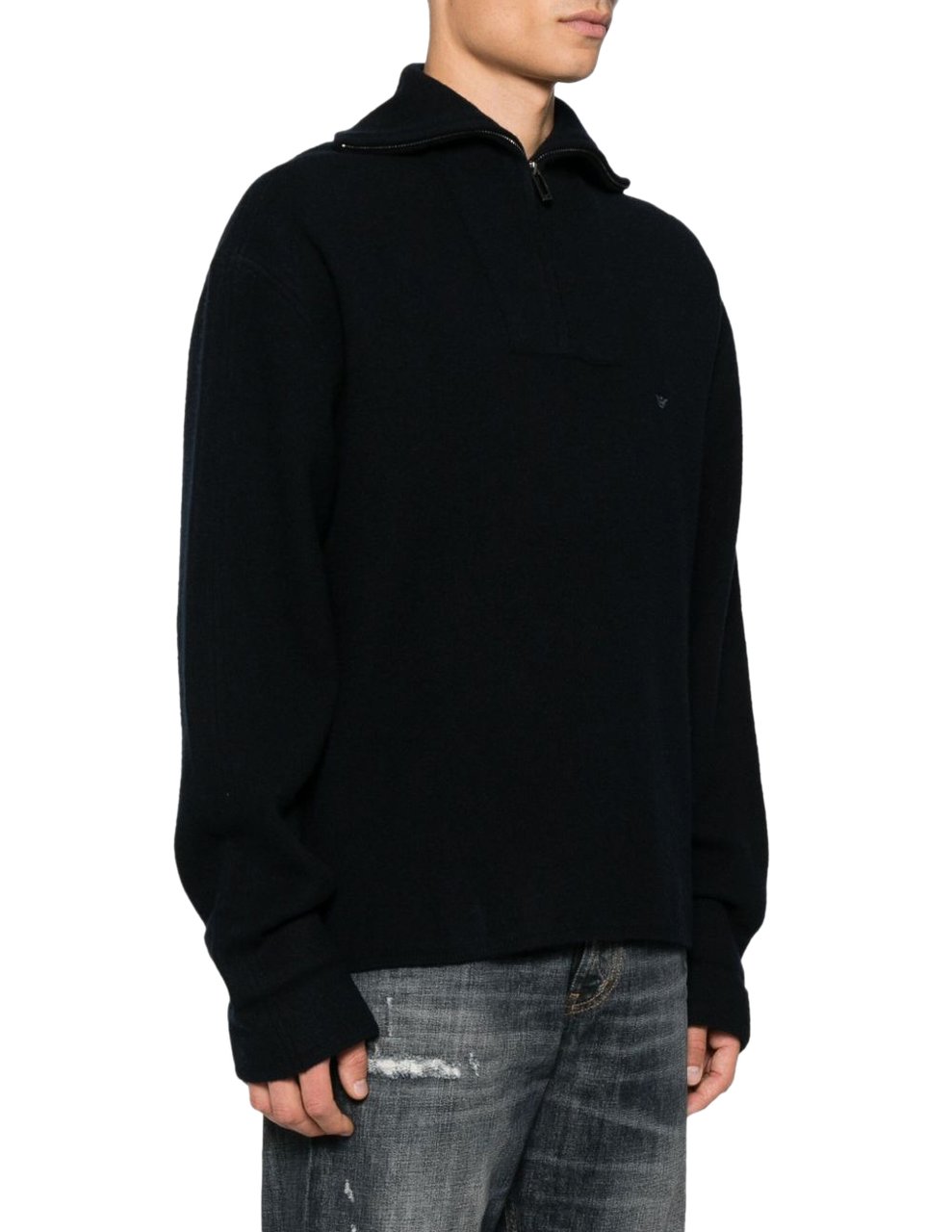 Emporio Armani Sweaters Blue Blauw