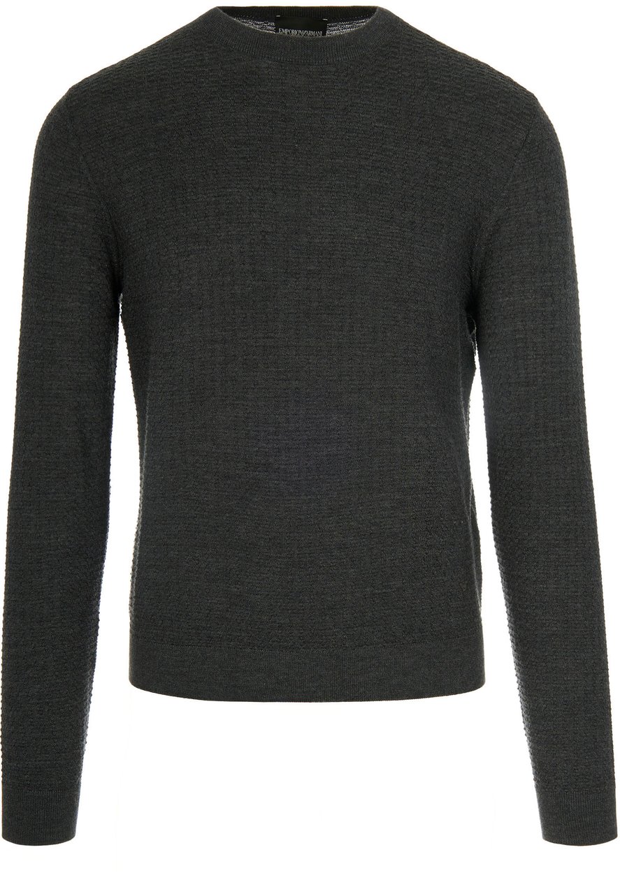 Emporio Armani Sweaters Dk Grey Mel Moss Donkergrijs