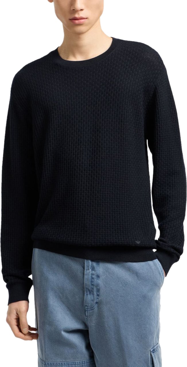 Emporio Armani Sweaters Blue Blauw