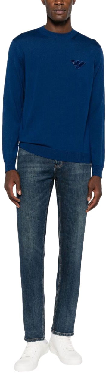 Emporio Armani Sweaters Blue Blauw
