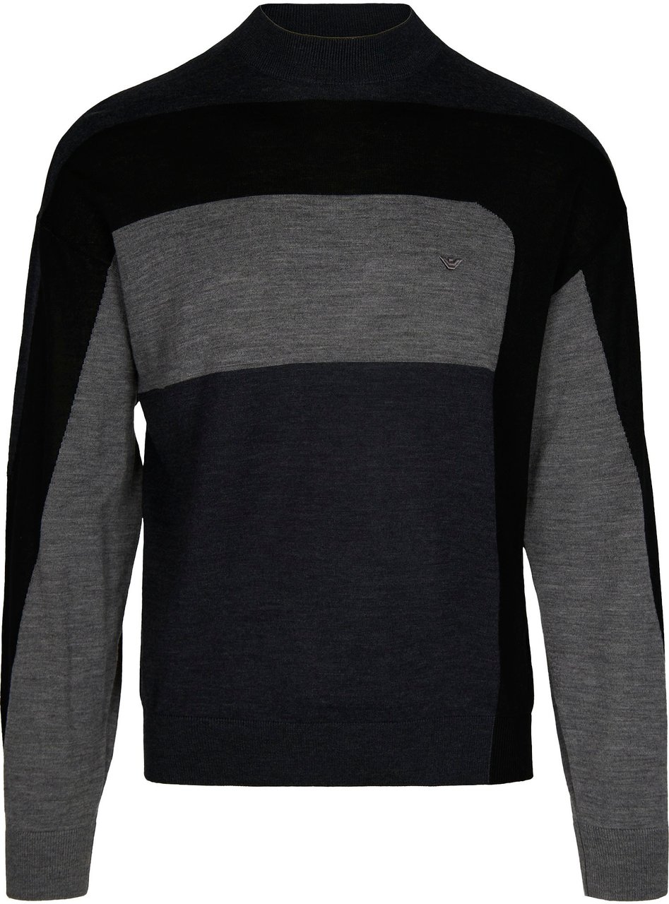 Emporio Armani Sweaters Grey Mel Block Grijs