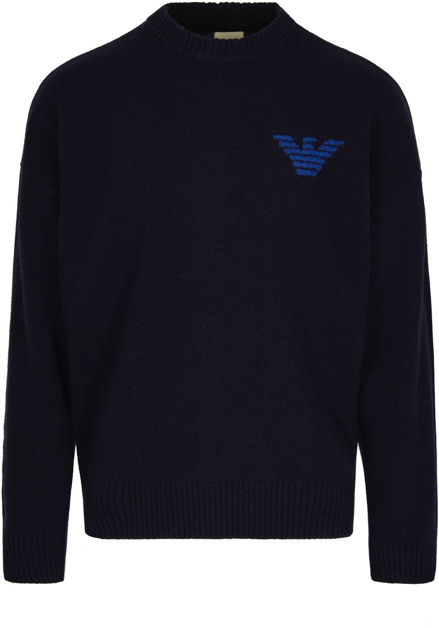 Emporio Armani Sweaters Baritone Blue Blauw