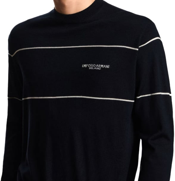 Emporio Armani Sweaters Blue Blauw