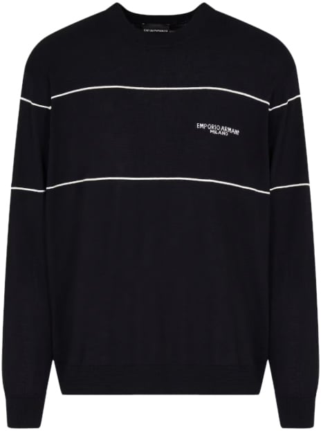 Emporio Armani Sweaters Blue Blauw