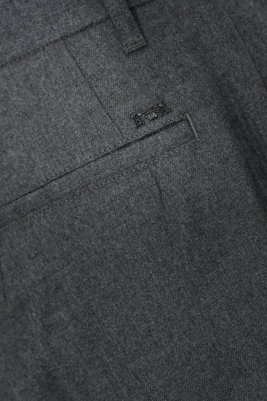 Emporio Armani Trousers Medium Grey Melange Grijs