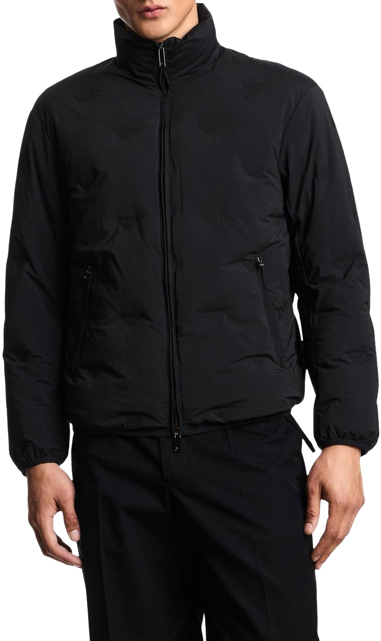Emporio Armani Heren Full Zip Down Jacket Zwart Zwart