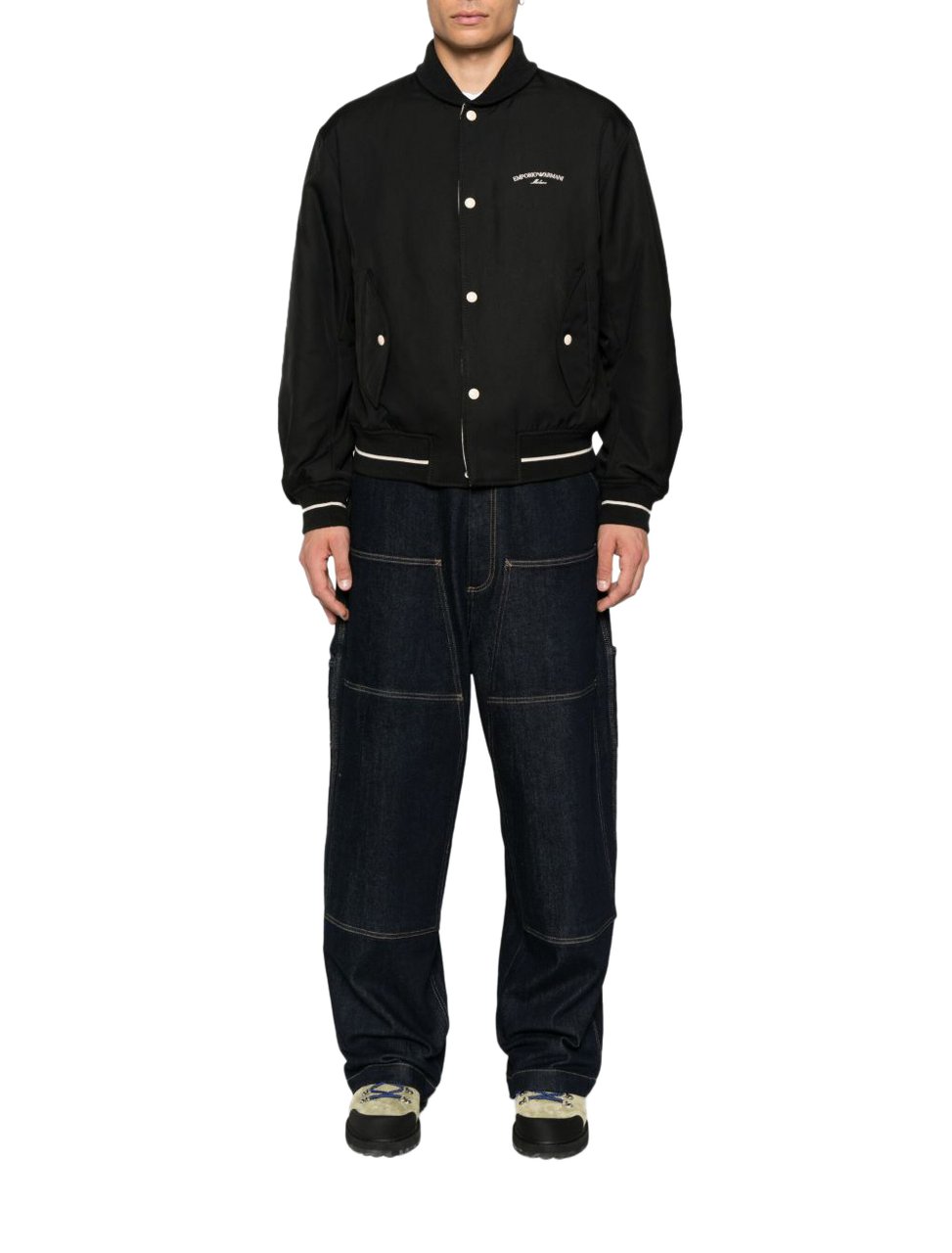 Emporio Armani Coats Black Zwart