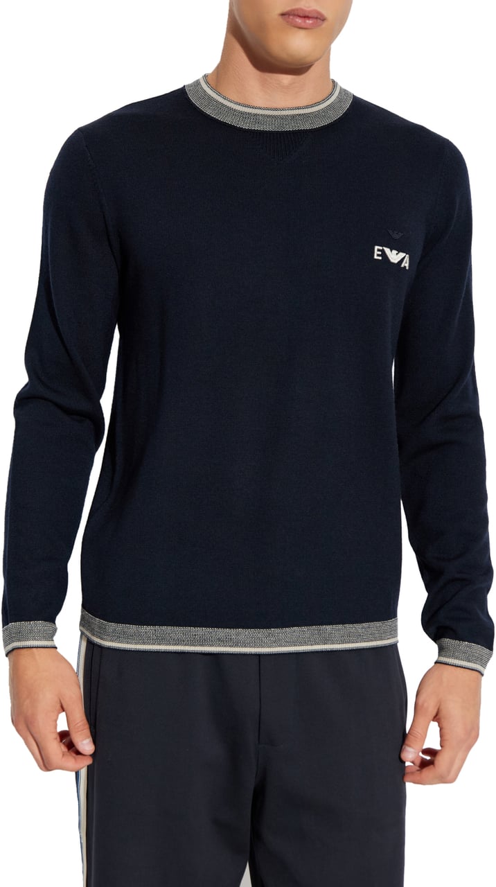 Emporio Armani Sweaters Blue Blauw