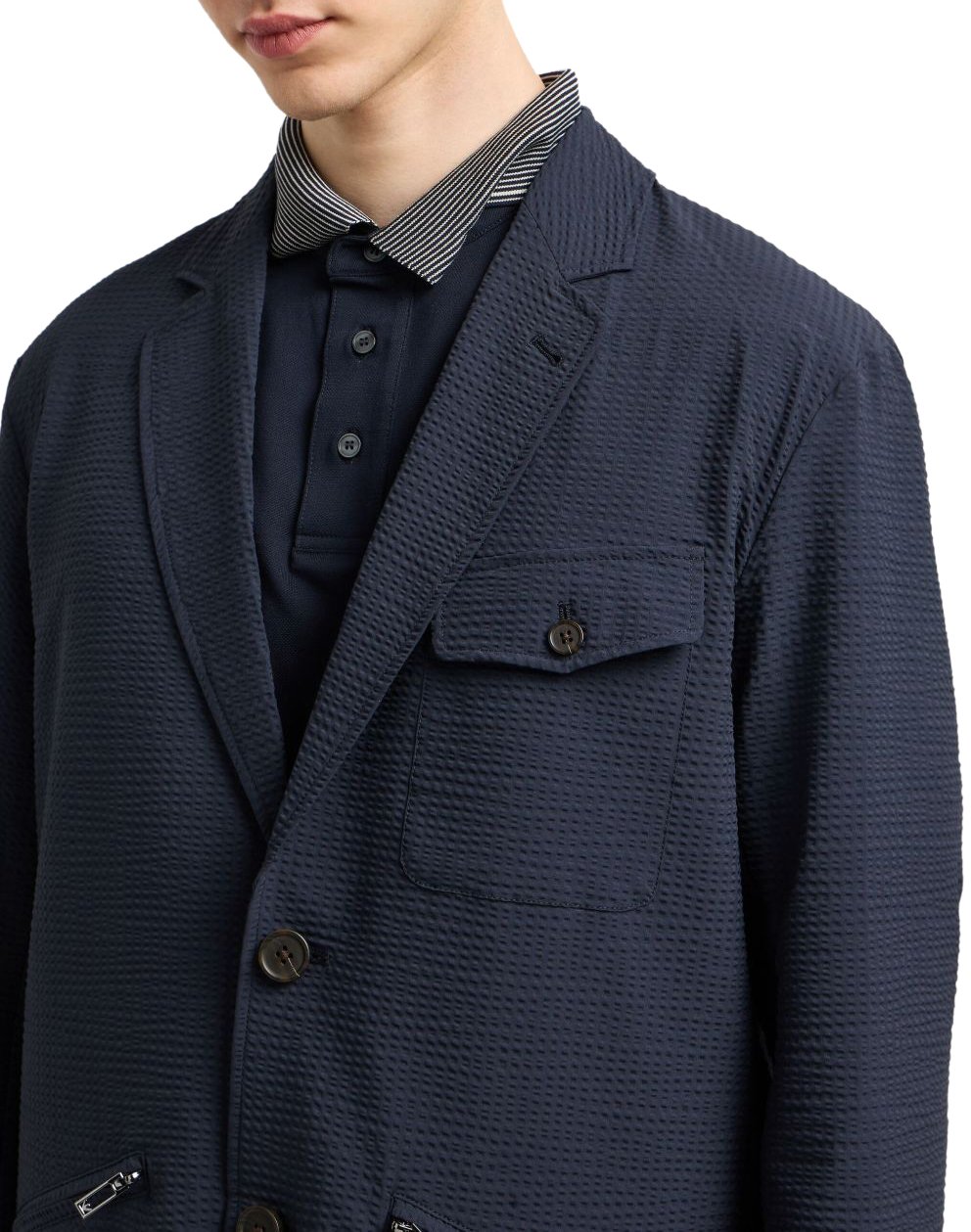 Emporio Armani Jackets Blue Blauw