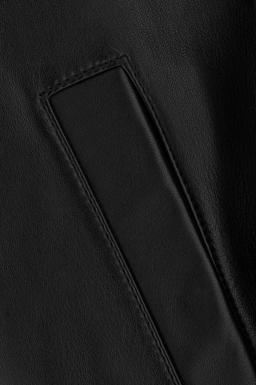 Emporio Armani Emporio Armani Black leather bomber jacket Zwart