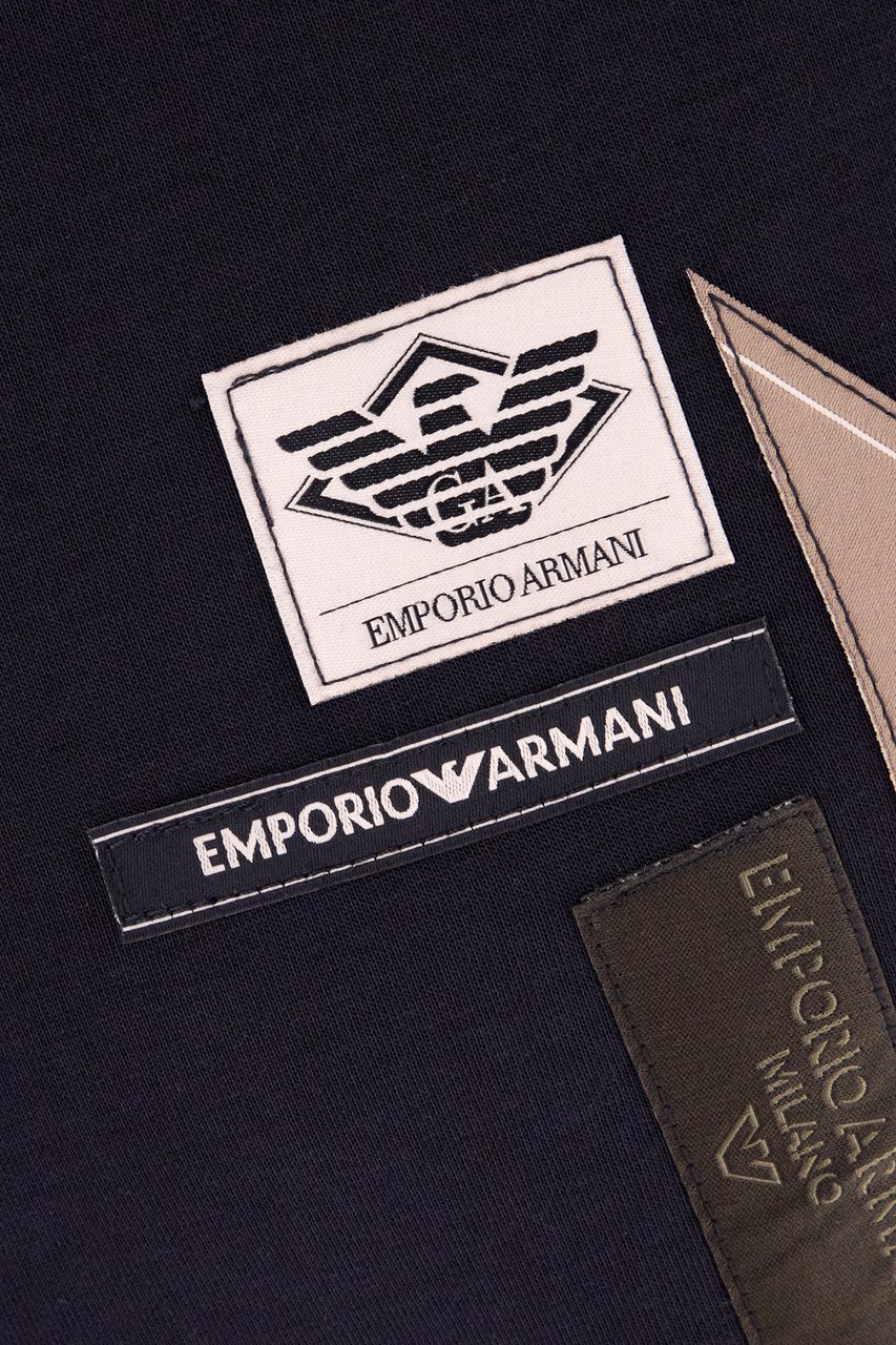 Emporio Armani Emporio Armani Black cotton blend sweatshirt Zwart