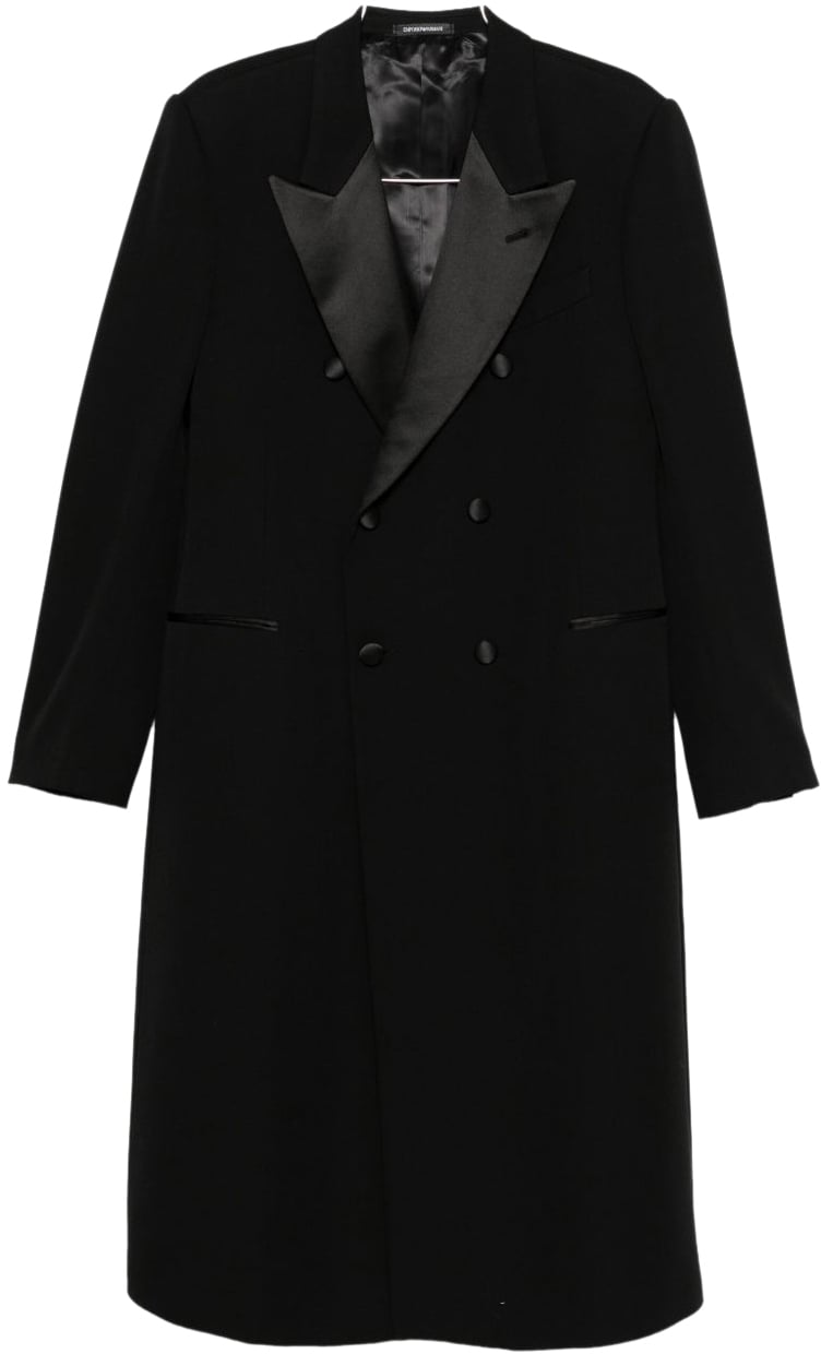 Emporio Armani Coats Black Zwart