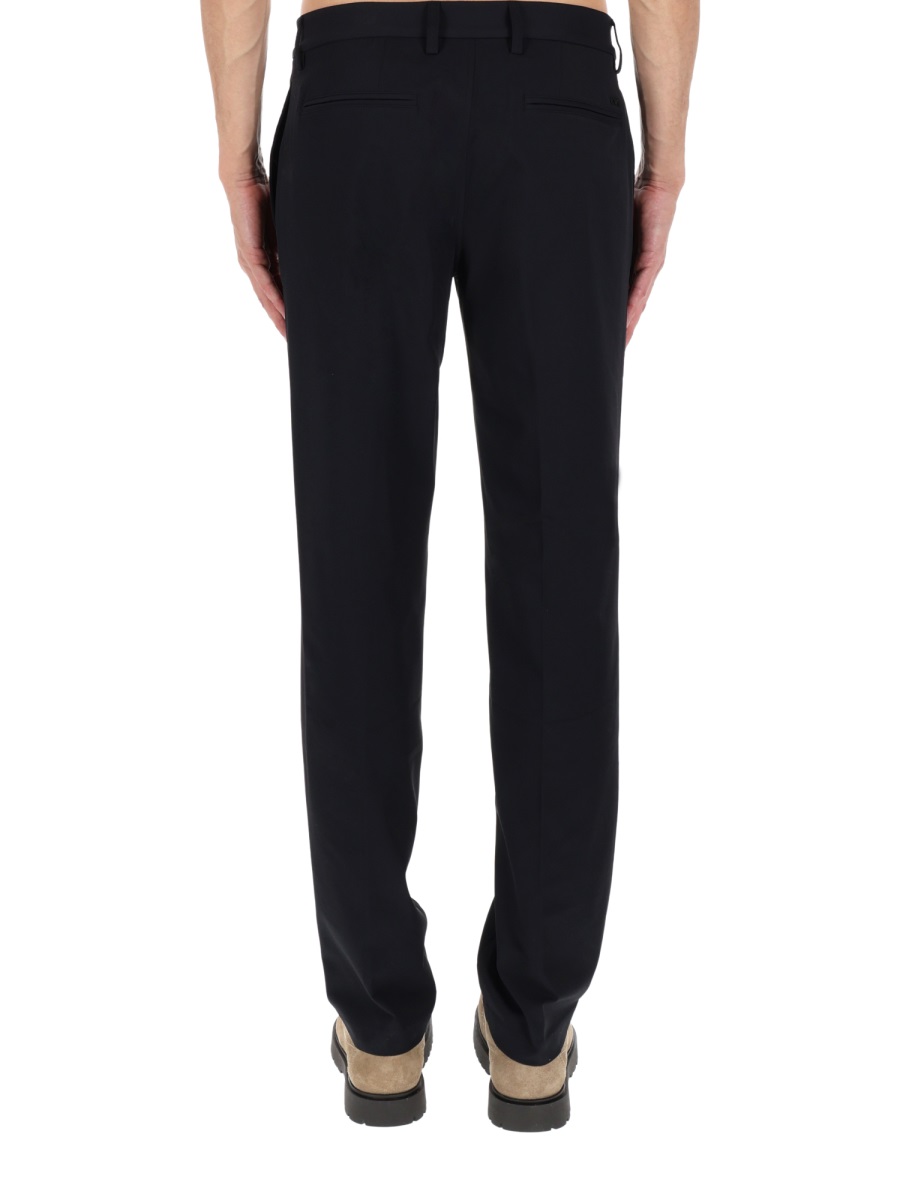 Emporio Armani Tailored Creases Slim Trousers Zwart