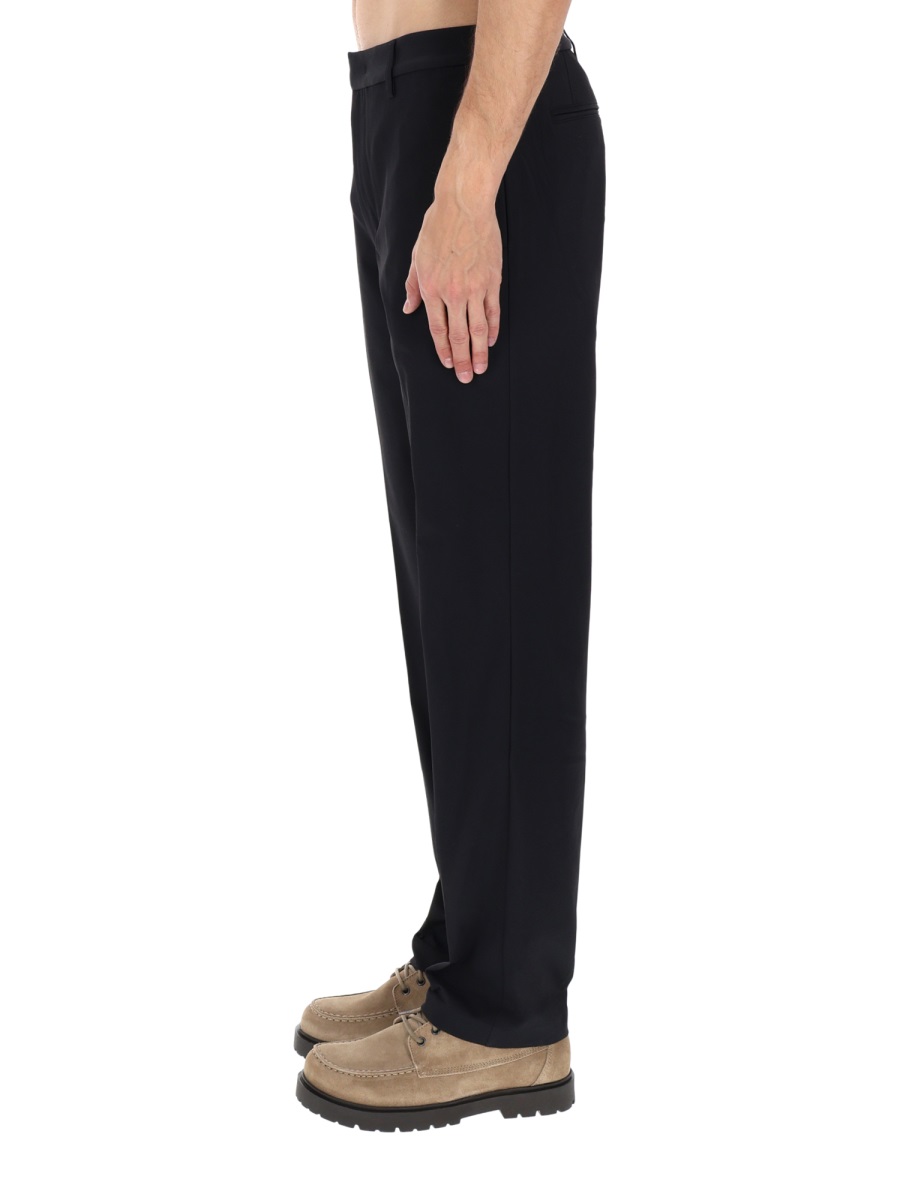 Emporio Armani Tailored Creases Slim Trousers Zwart