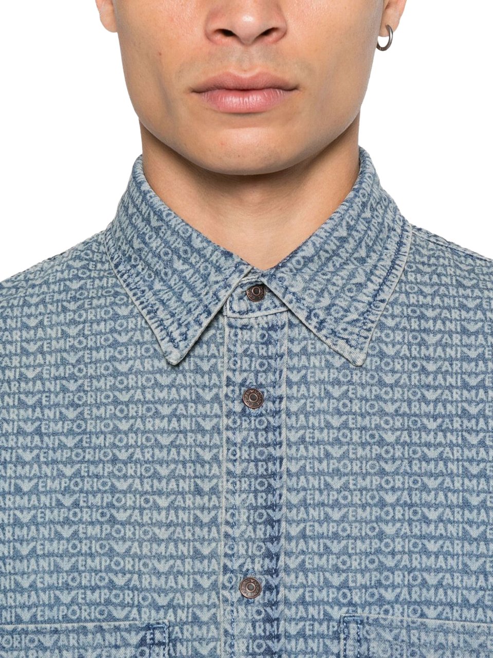 Emporio Armani Shirts Blue Blauw