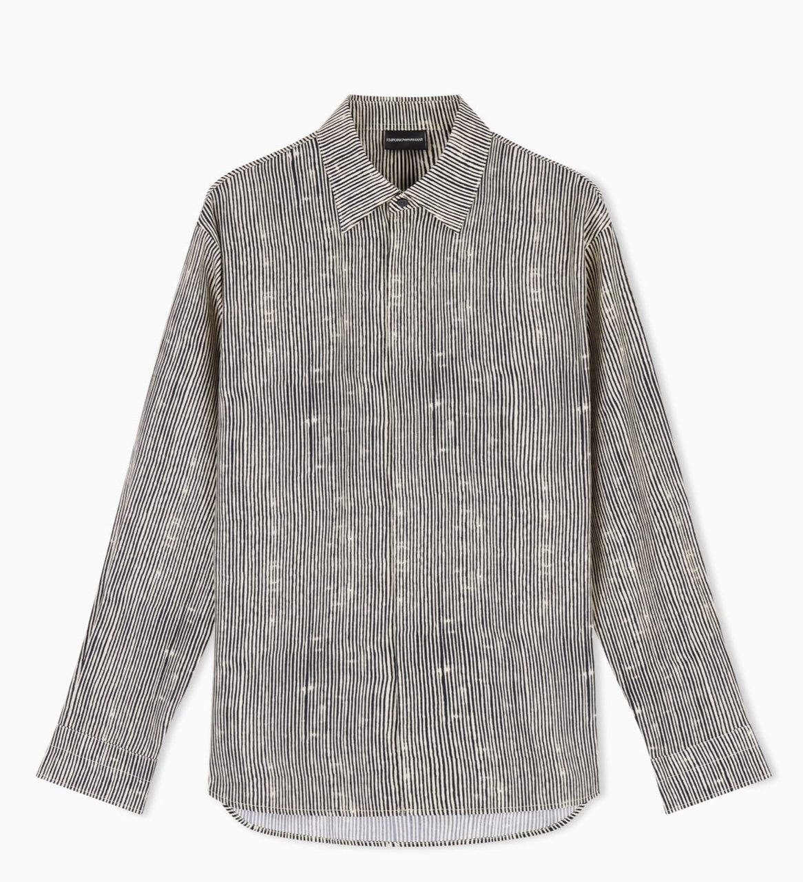 Emporio Armani All Over Print Lyocell Blend Shirt Zwart
