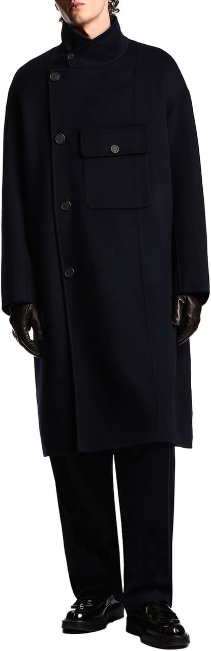 Emporio Armani Coats Blue Blauw