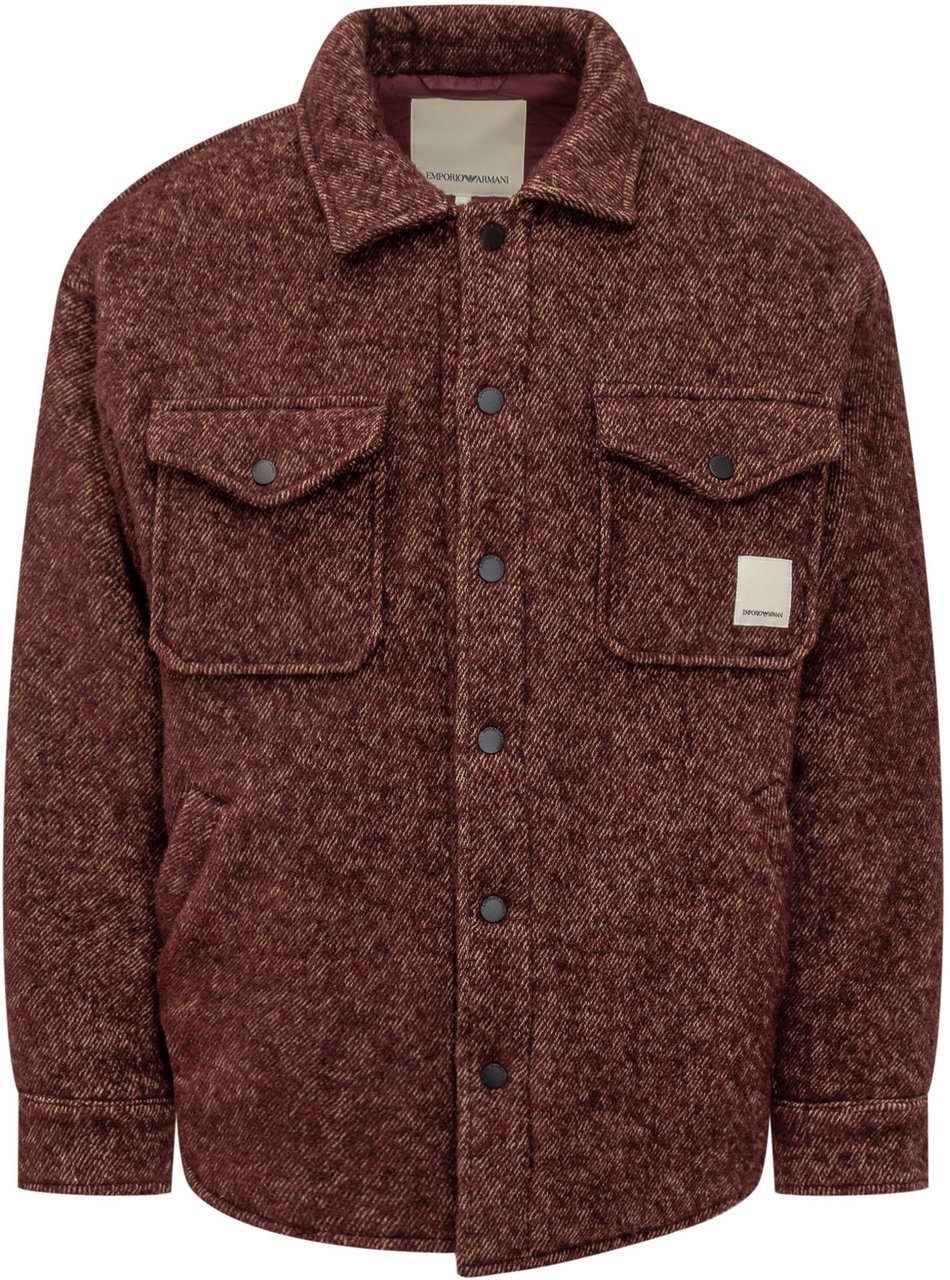 Emporio Armani Overshirt in Lana Bordeaux Emporio Armani Rood