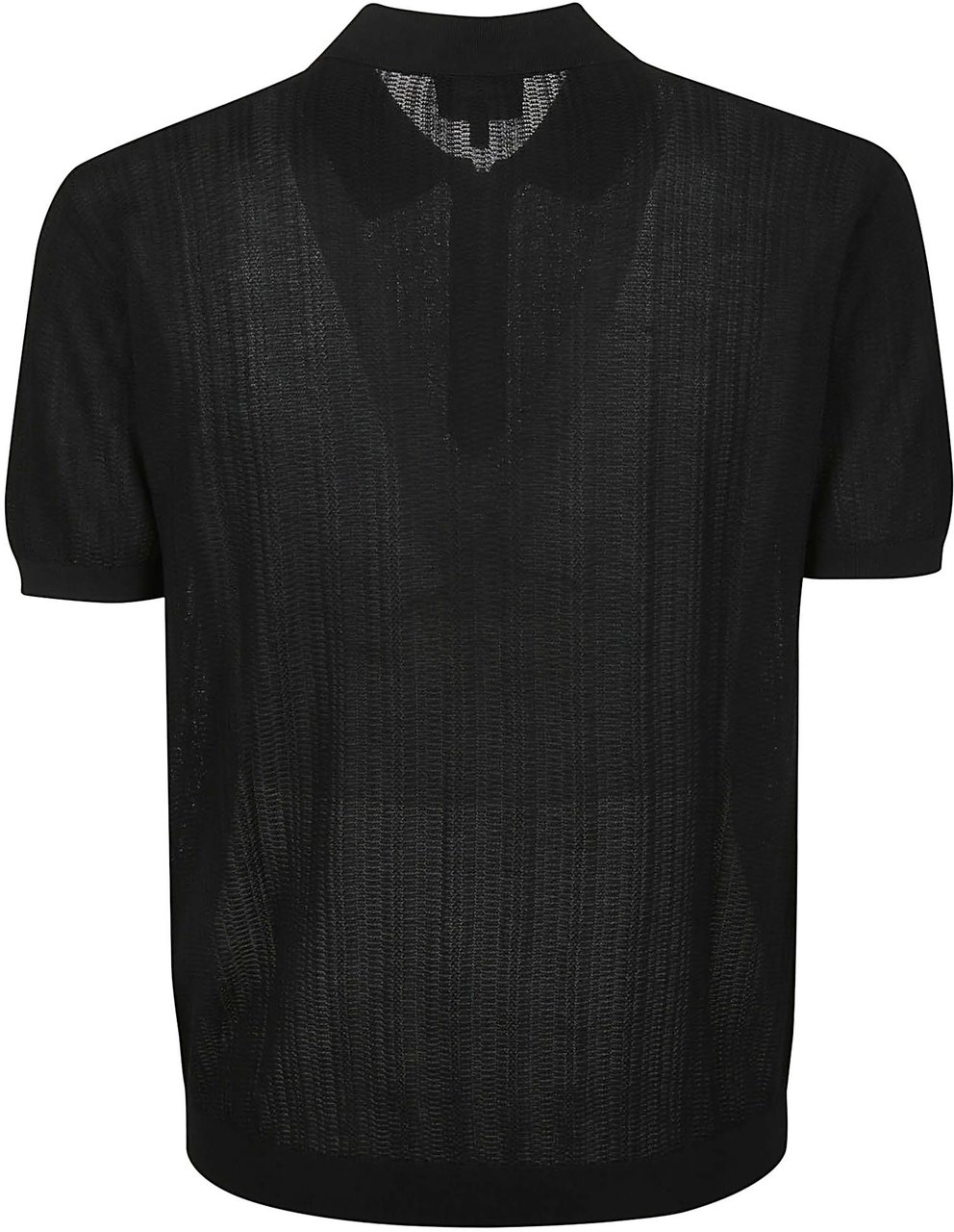 Emporio Armani Short Sleeve Half Zip Sweater Black Zwart