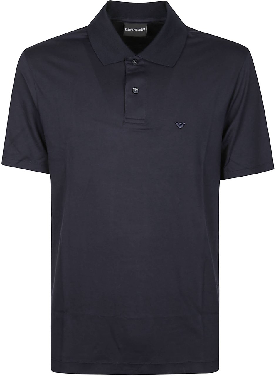 Emporio Armani Short Sleeve Slim Polo Shirt Blue Blauw