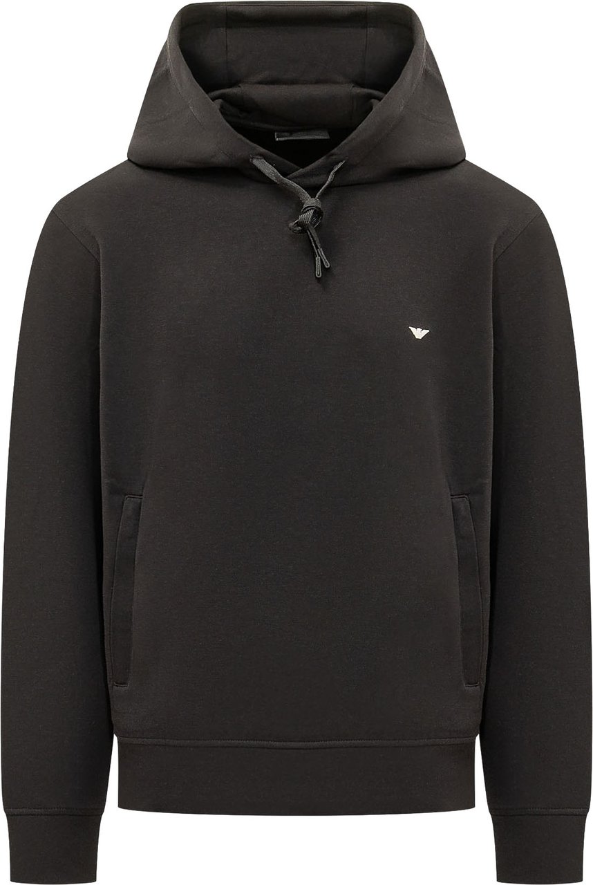 Emporio Armani Felpa con Cappuccio e Coulisse Annodata Zwart