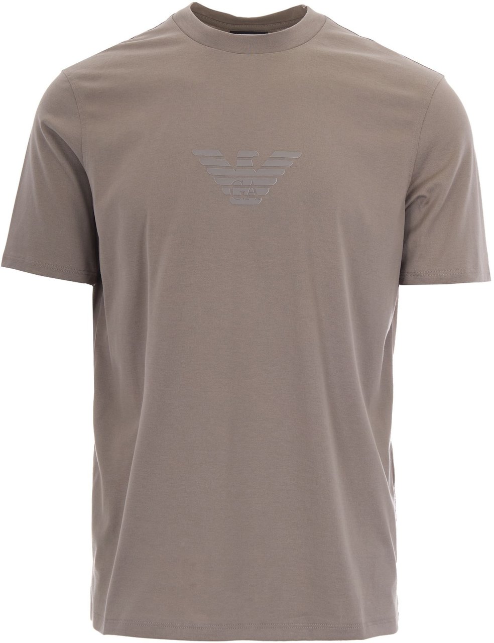 Emporio Armani T-Shirts And Polos U8049 - Eagle 12Cm Hd Print Di Taupe