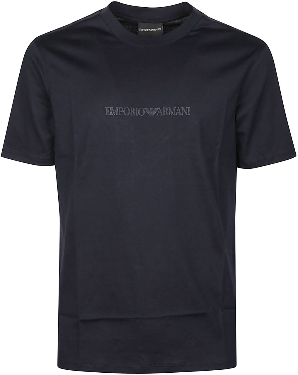 Emporio Armani Logo Print T-shirt Blue Blauw