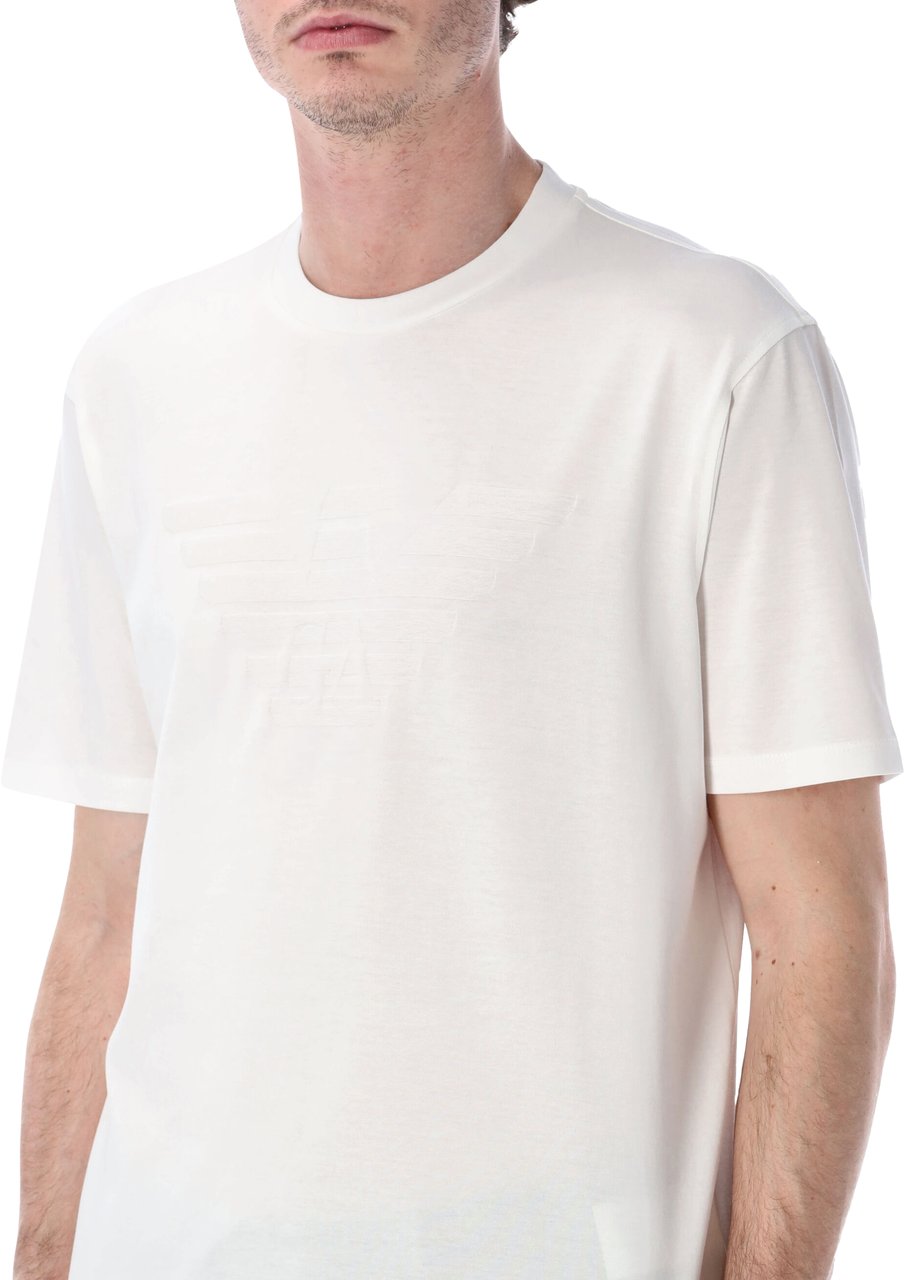 Emporio Armani Emporio Armani black intarsia logo t-shirt Wit