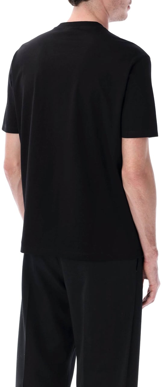Emporio Armani Emporio Armani black intarsia logo t-shirt Zwart