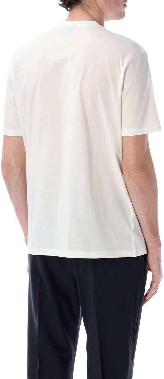 Emporio Armani Emporio Armani black intarsia logo t-shirt Wit