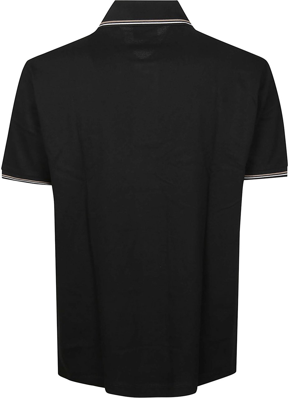 Emporio Armani Short Sleeve Micro Eagle Logo Slim Polo Shirt Black Zwart