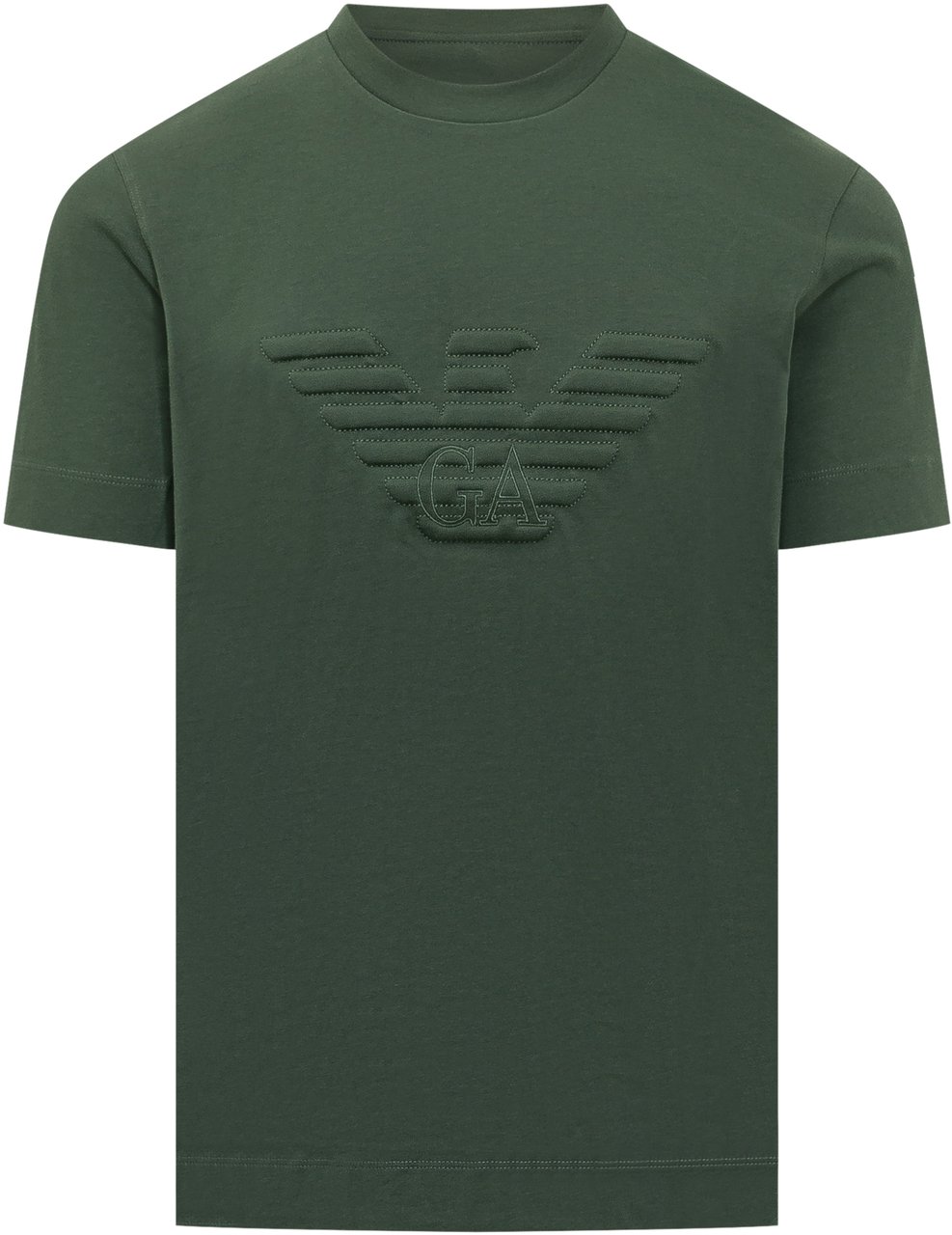 Emporio Armani T-shirt con Maxi Logo Frontale Donkergroen