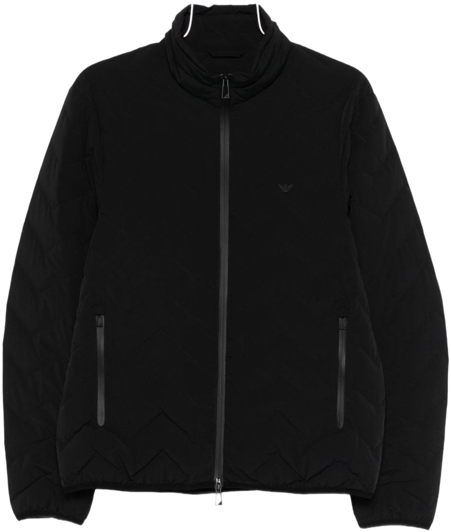 Emporio Armani Coats Black Zwart